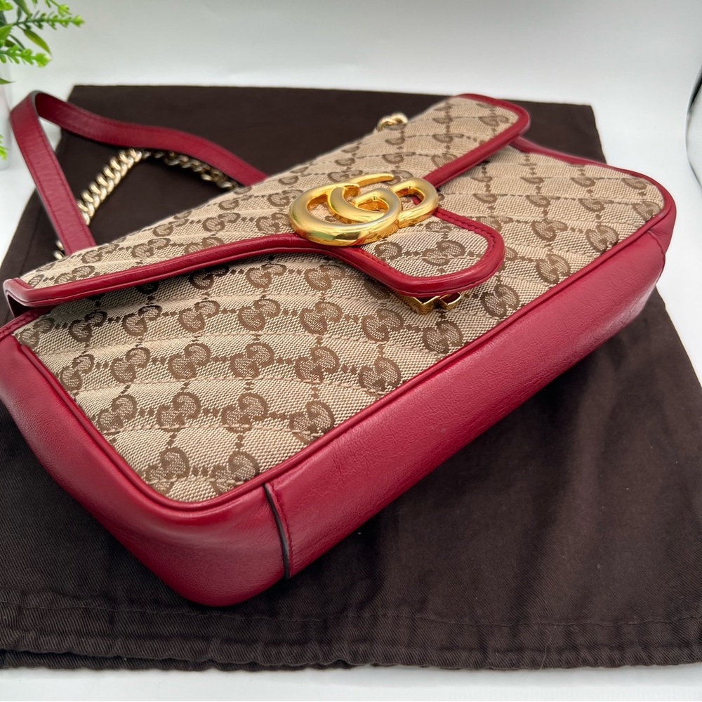 Gucci Mormont Diagonal GG quilted brown shoulder bag ❤️ - Picture 6 of 11